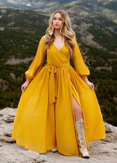 Joyfolie Aniya Dress in Mustard