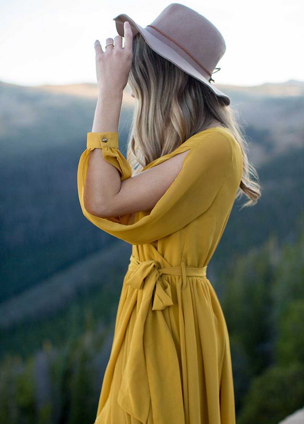 Joyfolie Aniya Dress in Mustard - image 4