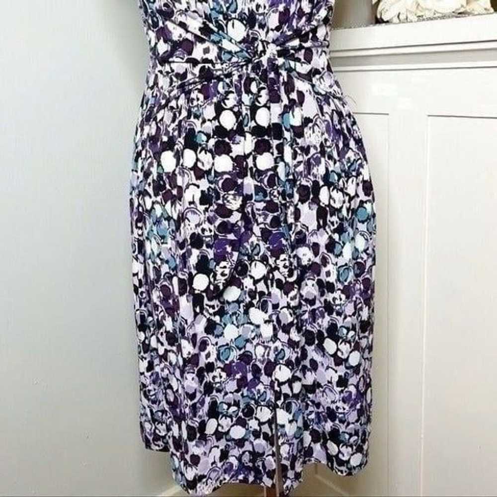 Tahari Purple Print Tie Back Shift Dress Career 1… - image 7