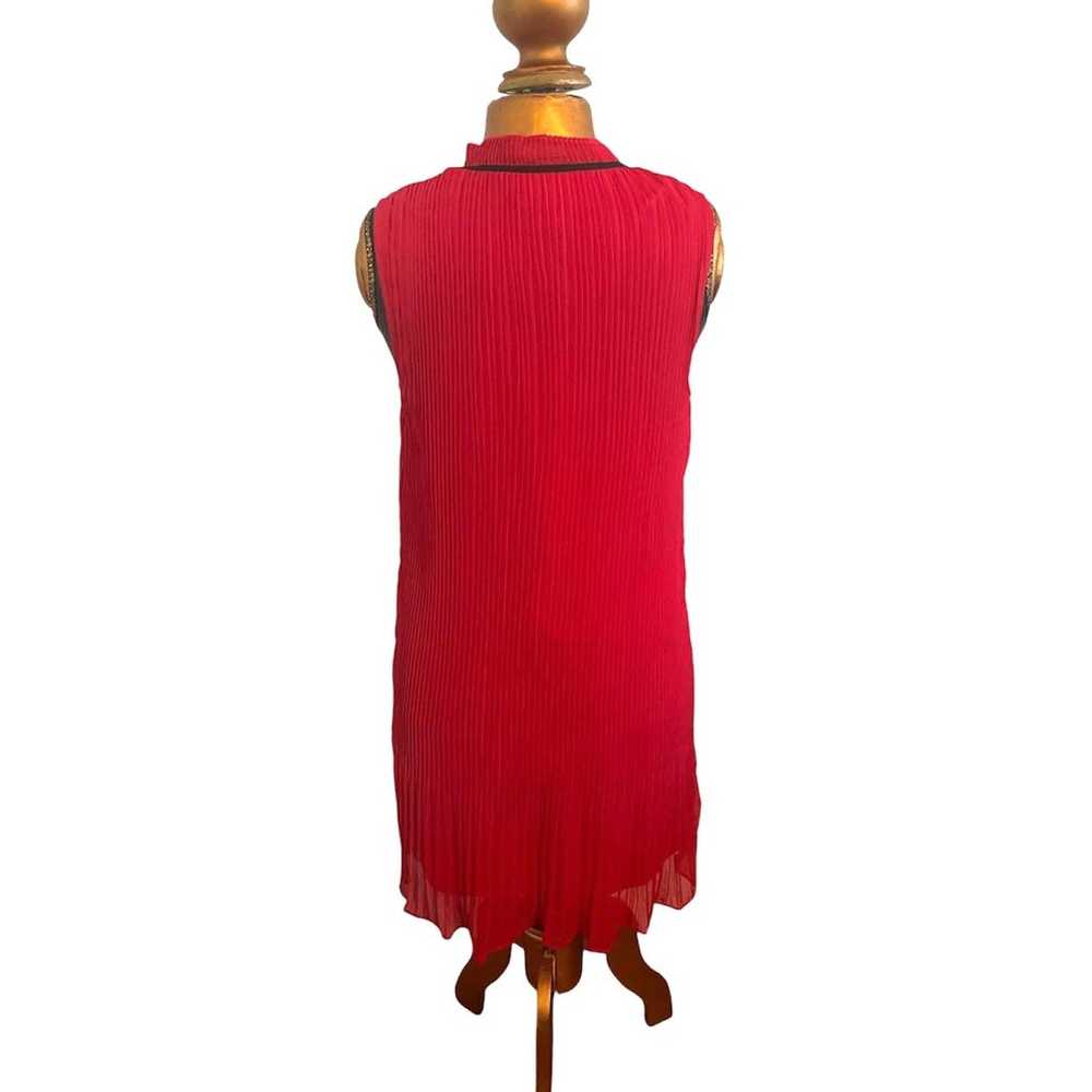 NWOT DKNY Red Sleeveless Chiffon Shift Dress w/Bl… - image 4