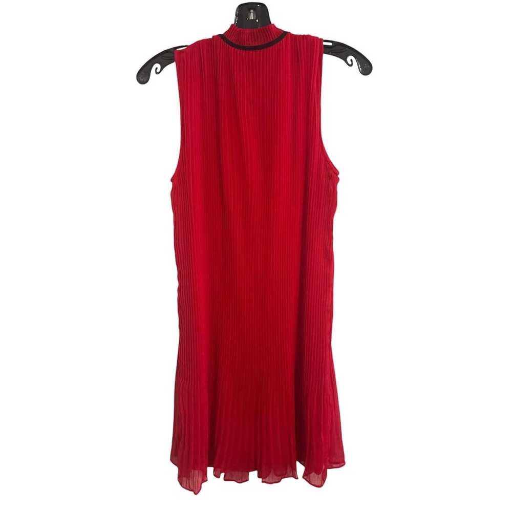 NWOT DKNY Red Sleeveless Chiffon Shift Dress w/Bl… - image 5