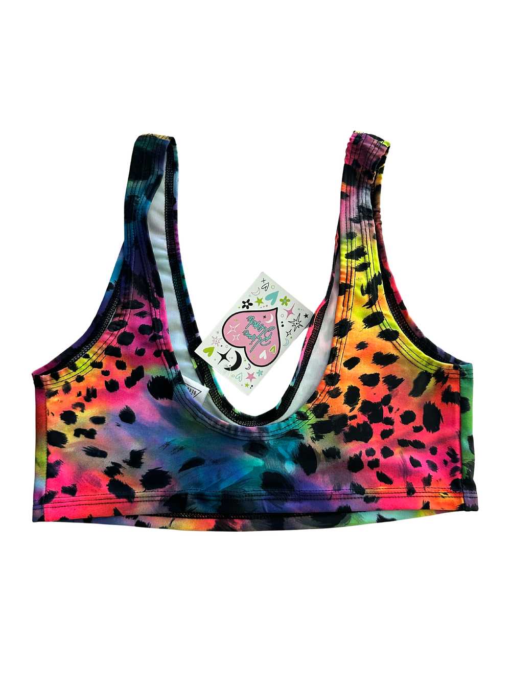 Freedom Rave Wear Lime Blonde Leopard Rainbow Cro… - image 3