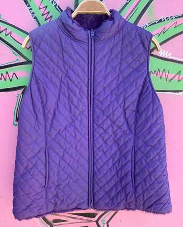 *AS-IS* REVERSIBLE! FUZZY PURPLE ZIP-UP VEST QUILT