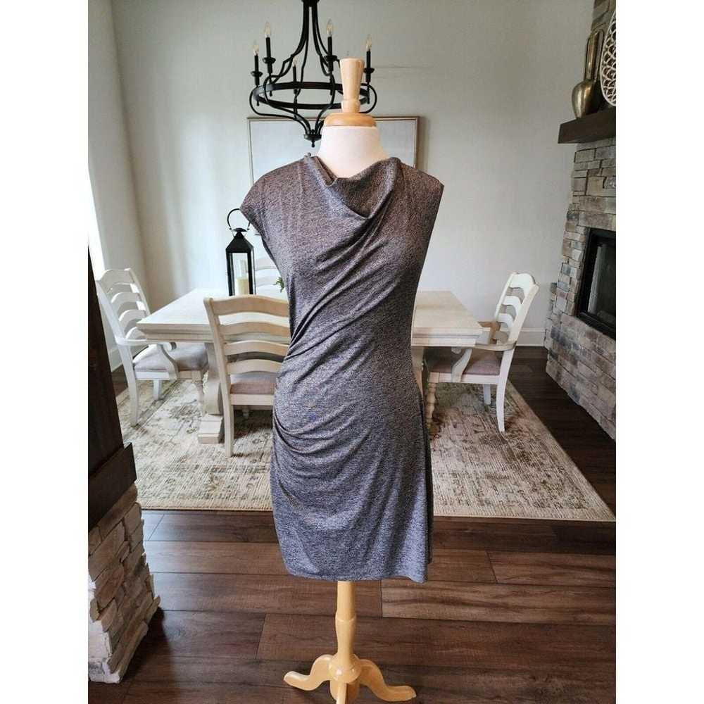 Trina Turk Metallic Silver on Grey Dress Size 10 … - image 1