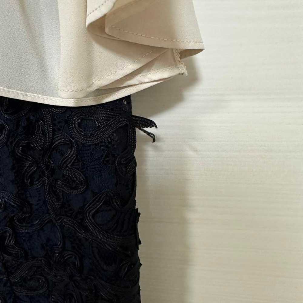 Beige and black embroidered dress - image 3