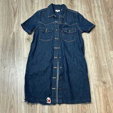 Levi's button down  jean dress  peanuts snoopy co… - image 1