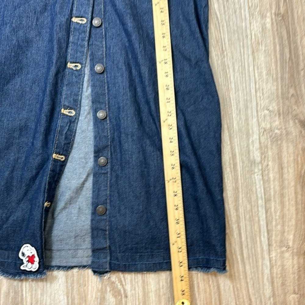 Levi's button down  jean dress  peanuts snoopy co… - image 6