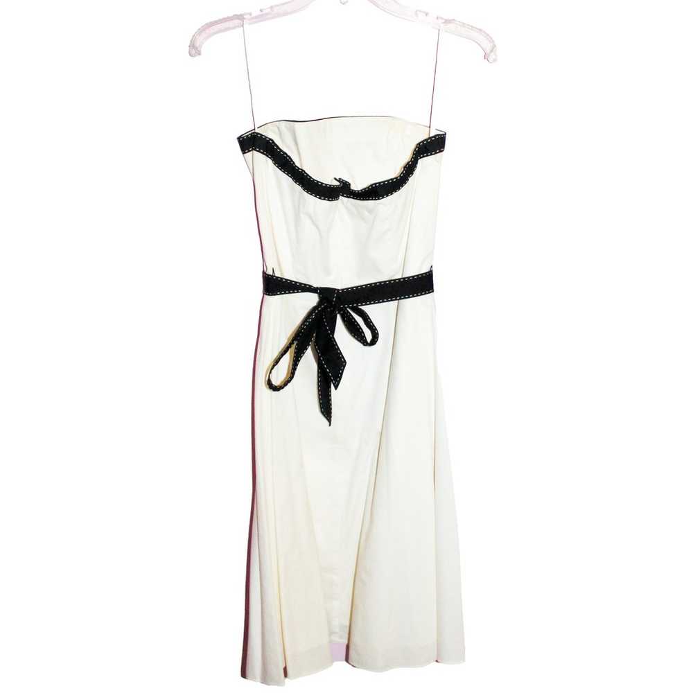 WHBM Strapless Cocktail Dress White 6 - image 3