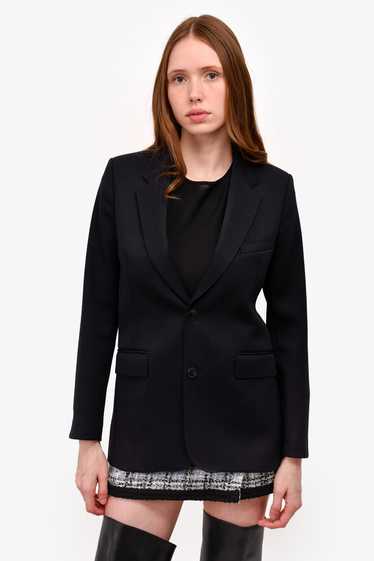 Ami Black Wool Blend Single Breasted Blazer Size … - image 1