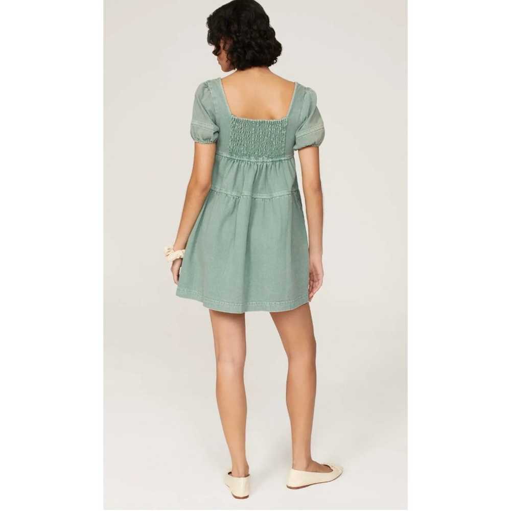 Louna Dress Womens Small Green Denim Mini Babydol… - image 3