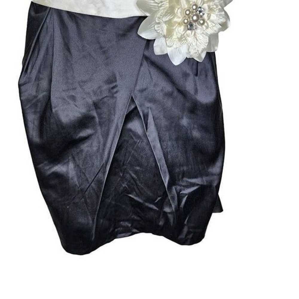 Vintage Y2K Strapless Mini Cocktail Dress Flower … - image 3