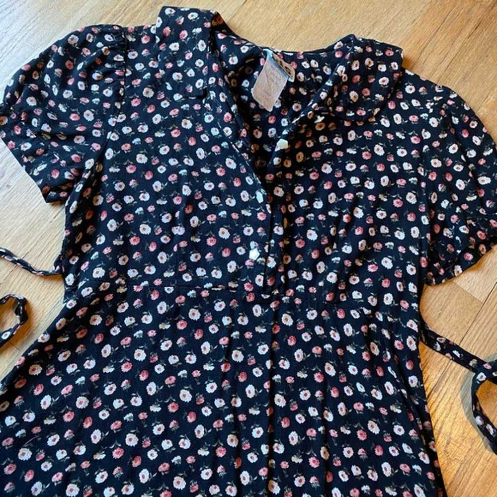 Vintage 90’s ditsy floral Peter Pan collar mini d… - image 2