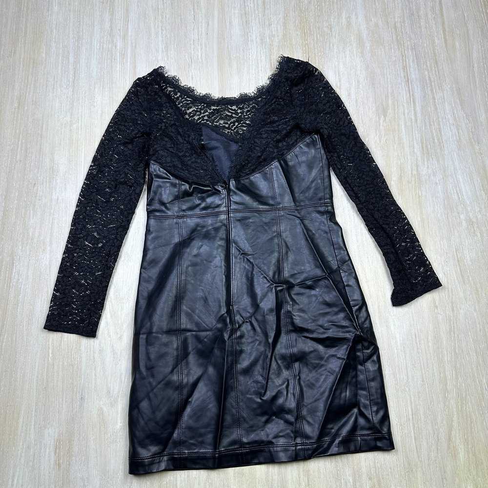 Free People Black Faux Leather Lace Long Sleeve C… - image 5