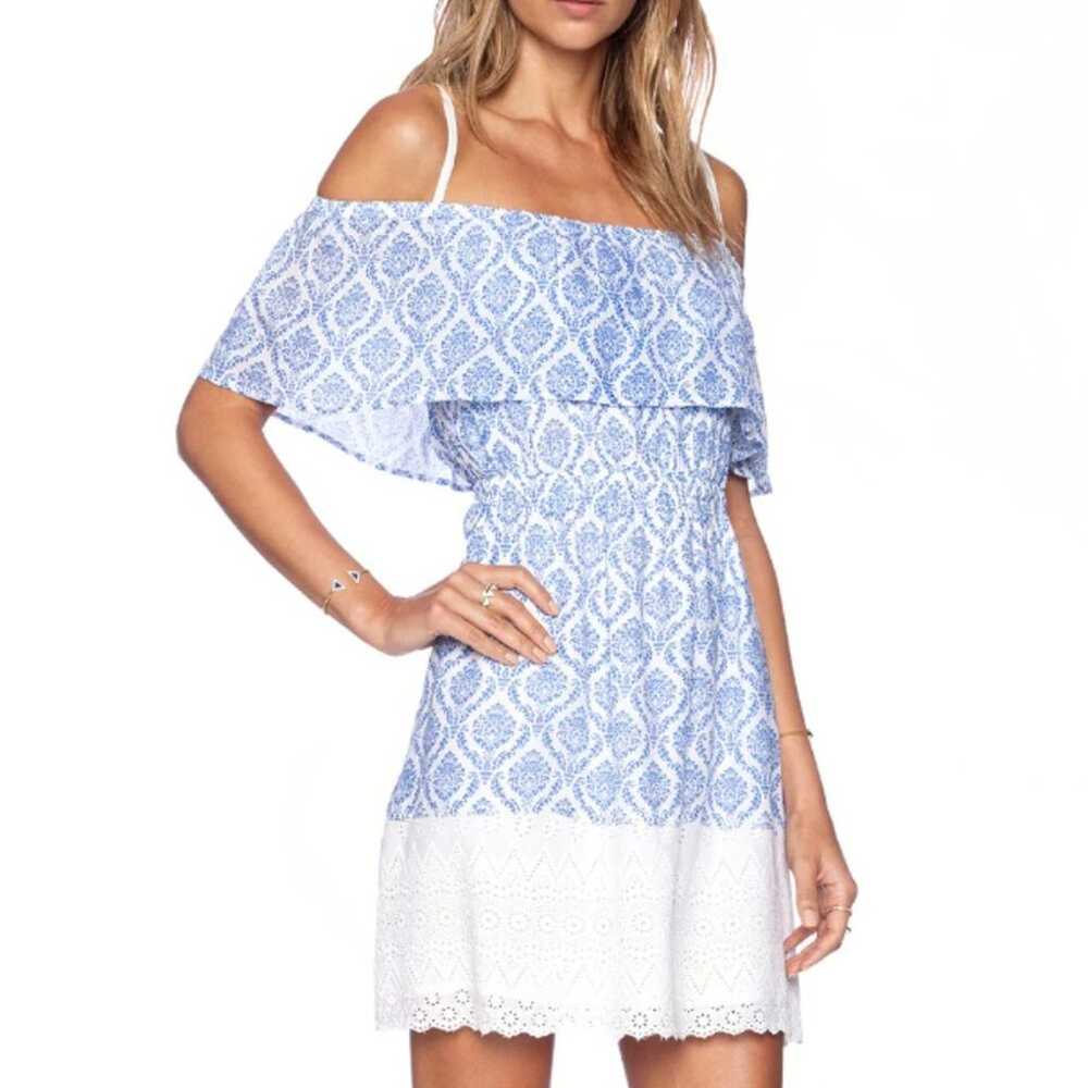 Revolve Tularosa Eloise Blue & White Paisley Off … - image 2