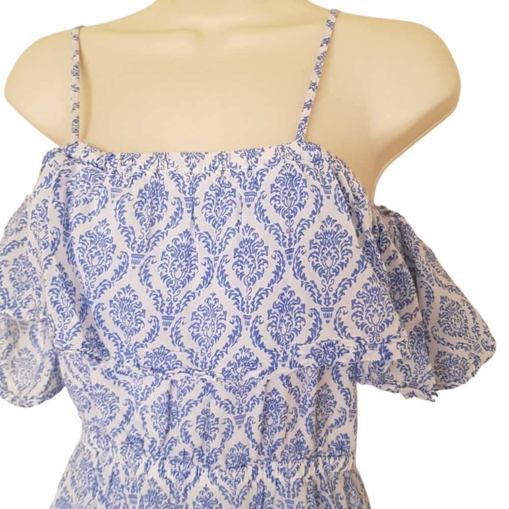 Revolve Tularosa Eloise Blue & White Paisley Off … - image 6