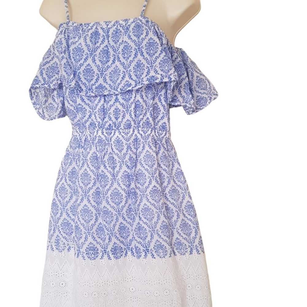 Revolve Tularosa Eloise Blue & White Paisley Off … - image 7