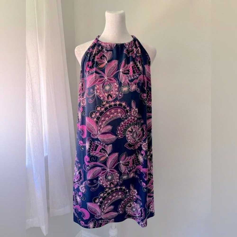 Trina Turk Floral Print Halter Neck Shift Dress - image 3