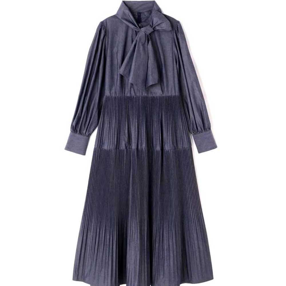 NATURAL BEAUTY BASIC Ribbon Bow Tie Shirt Dress - image 2