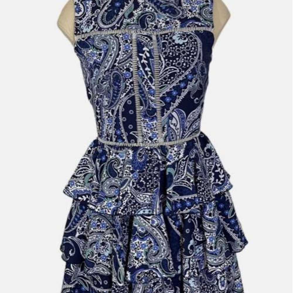 Cynthia Rowley Navy Paisley Pattern Sleeveless Dr… - image 3