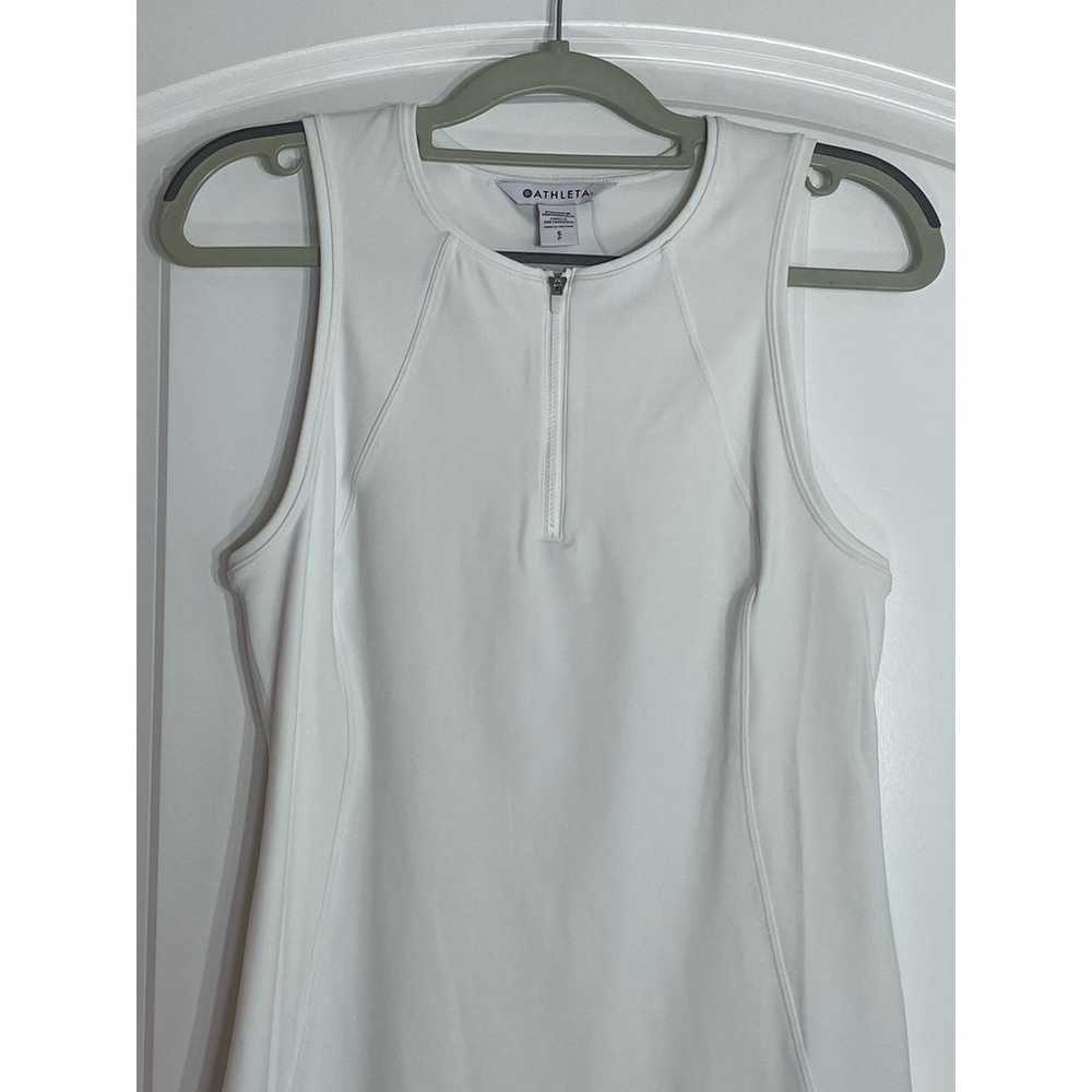 Athleta White Ace Quarter Zip Sleeveless Mini Ten… - image 2