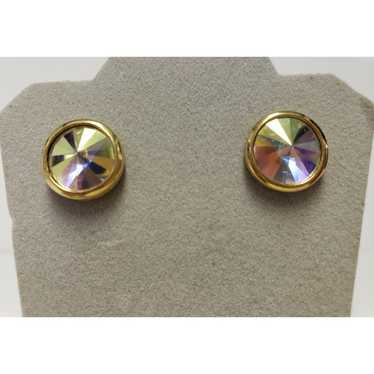 Vintage Aurora Borealis Iridescent Crystal Stud E… - image 1