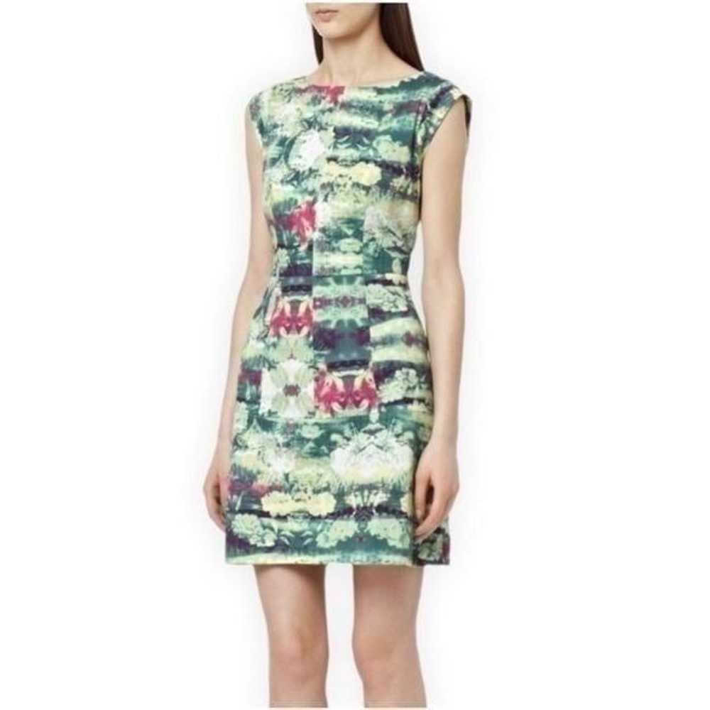 Reiss Women’s Green Watercolor Floral Sleeveless … - image 2