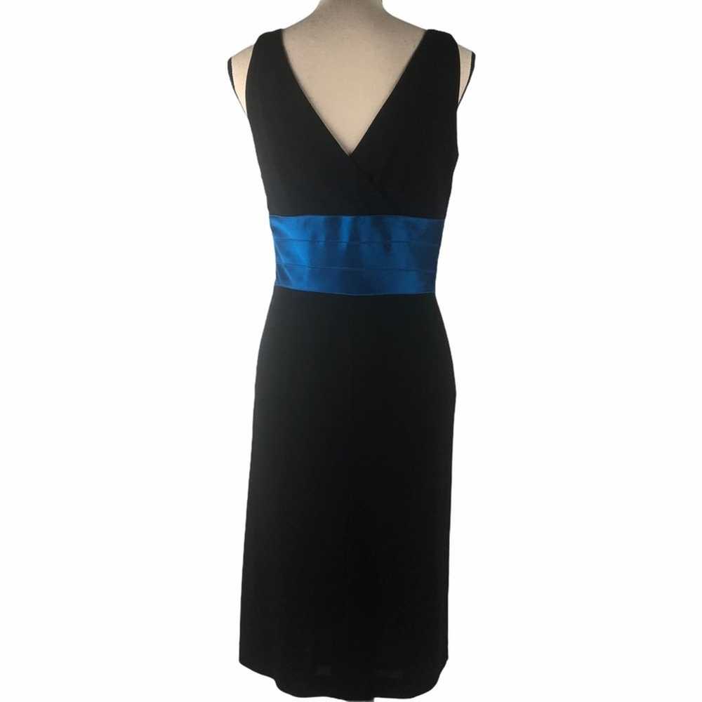 Kay Unger black/blue sash dress Size 10 - image 3