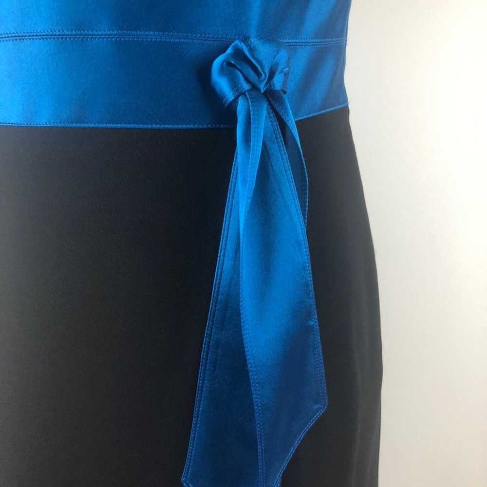 Kay Unger black/blue sash dress Size 10 - image 7