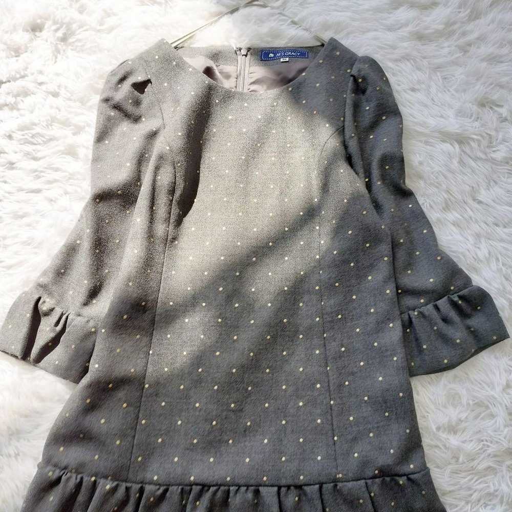 【M'S GRACY】Knee-Length Dress with Polka Dots and … - image 4