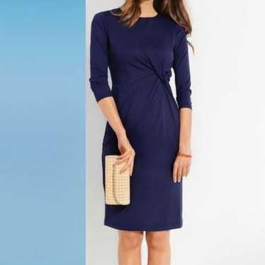 J. McLaughlin Navy Blue Twist Dress Catalina Clot… - image 1