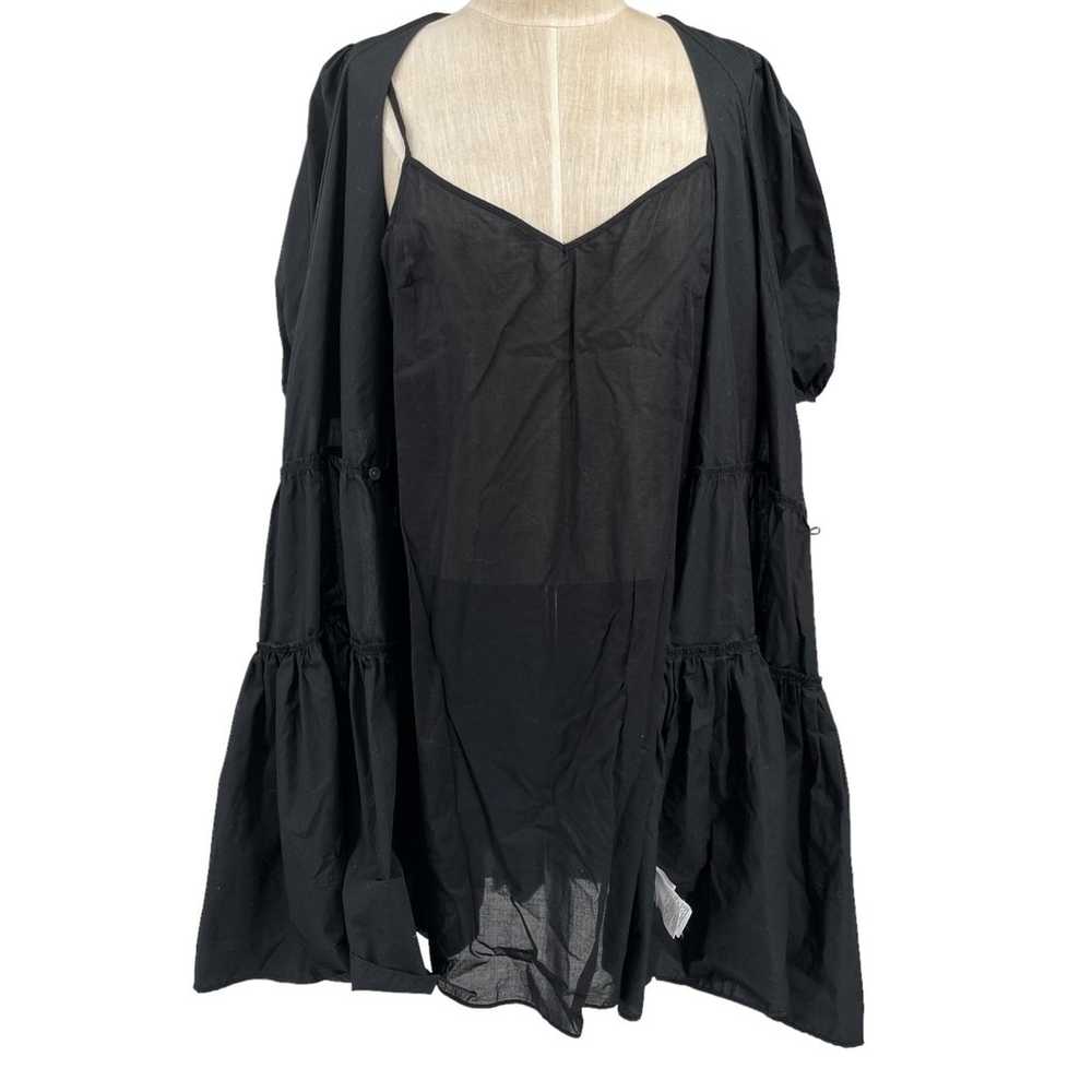 J Crew 2 pc  Black Wrap Dress & Slip Short Puff S… - image 10