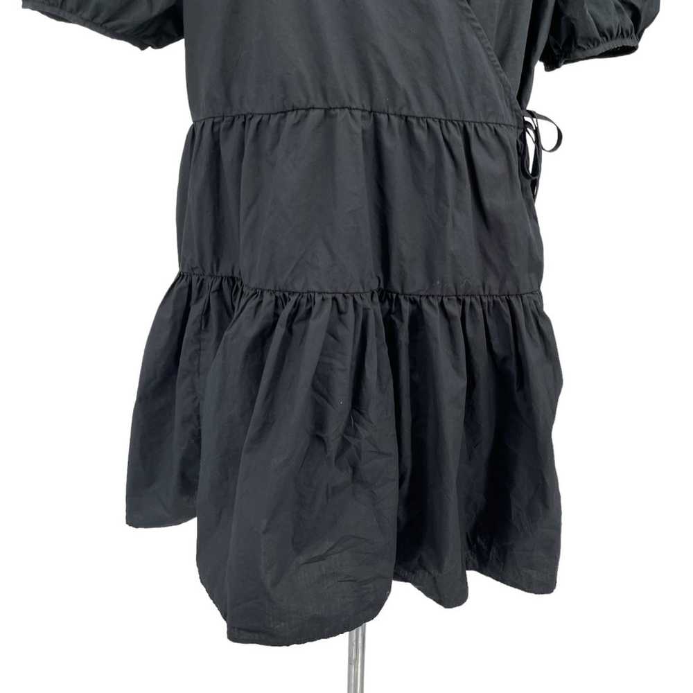 J Crew 2 pc  Black Wrap Dress & Slip Short Puff S… - image 6