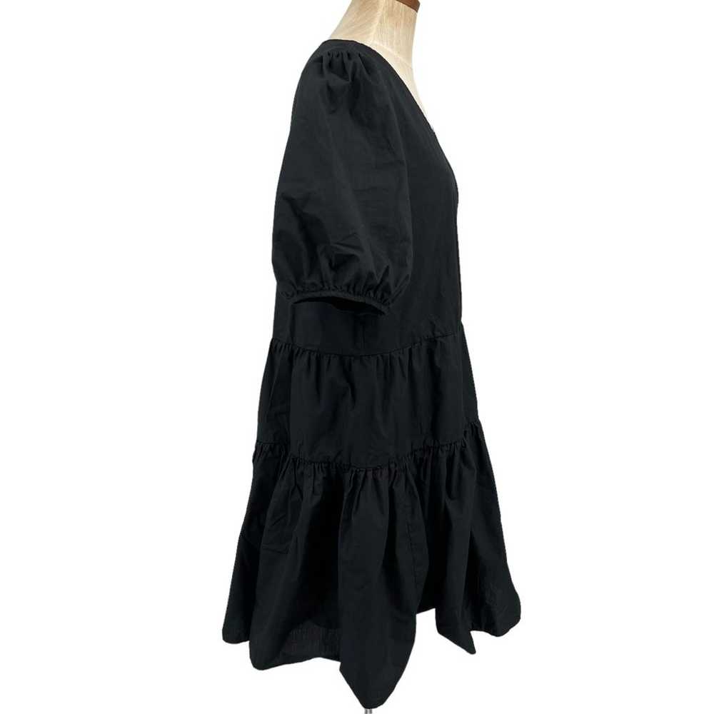 J Crew 2 pc  Black Wrap Dress & Slip Short Puff S… - image 7