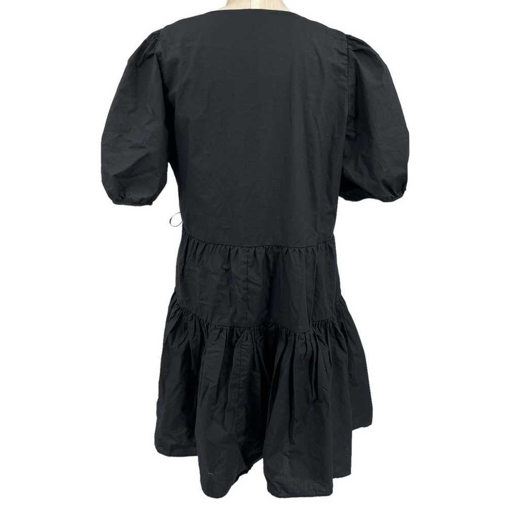 J Crew 2 pc  Black Wrap Dress & Slip Short Puff S… - image 9