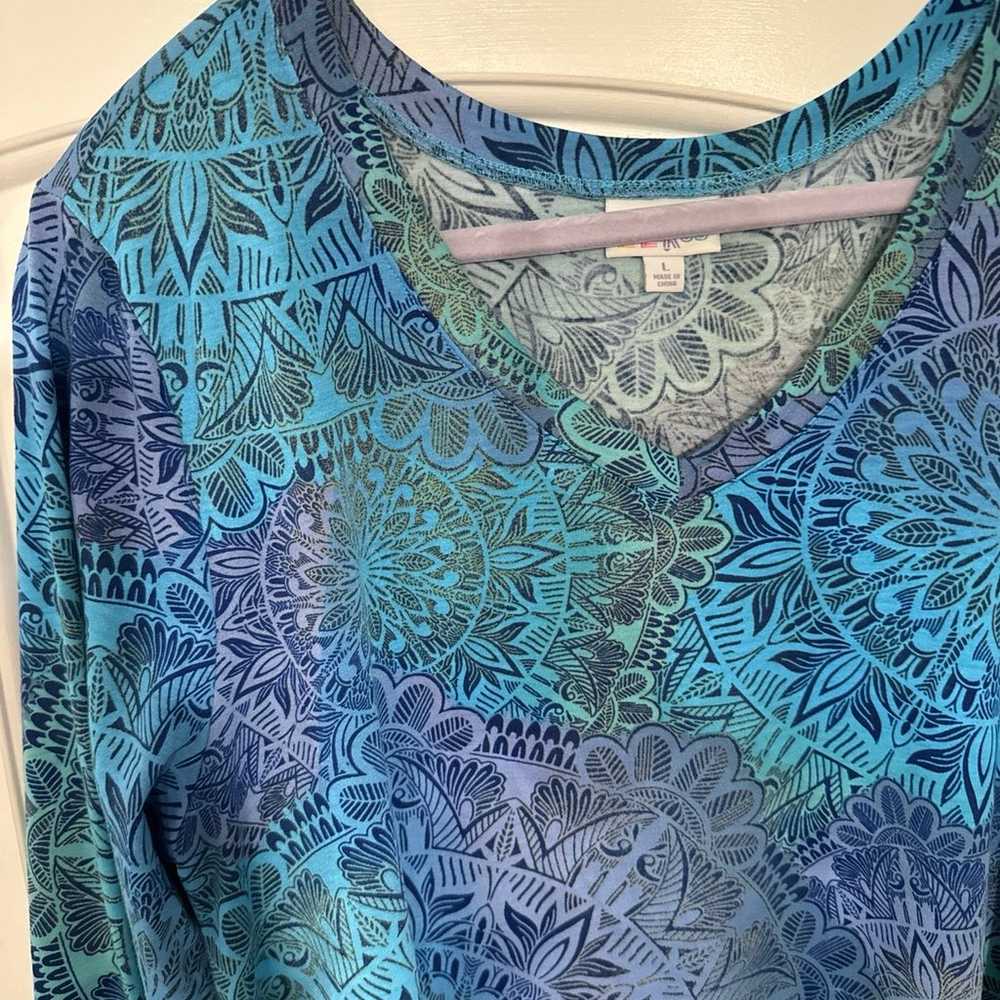 Dress lularoe Emily mandala long sleeve dress blu… - image 2