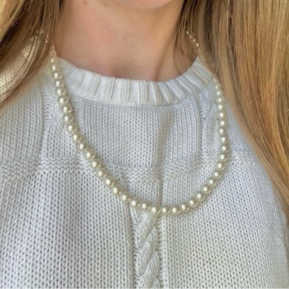 White Pearl Necklace Vintage “Dierdre” 23.5” Clas… - image 6