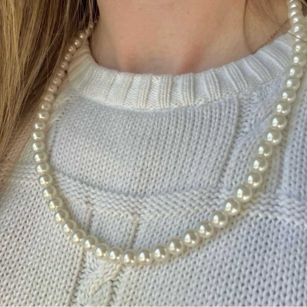 White Pearl Necklace Vintage “Dierdre” 23.5” Clas… - image 8