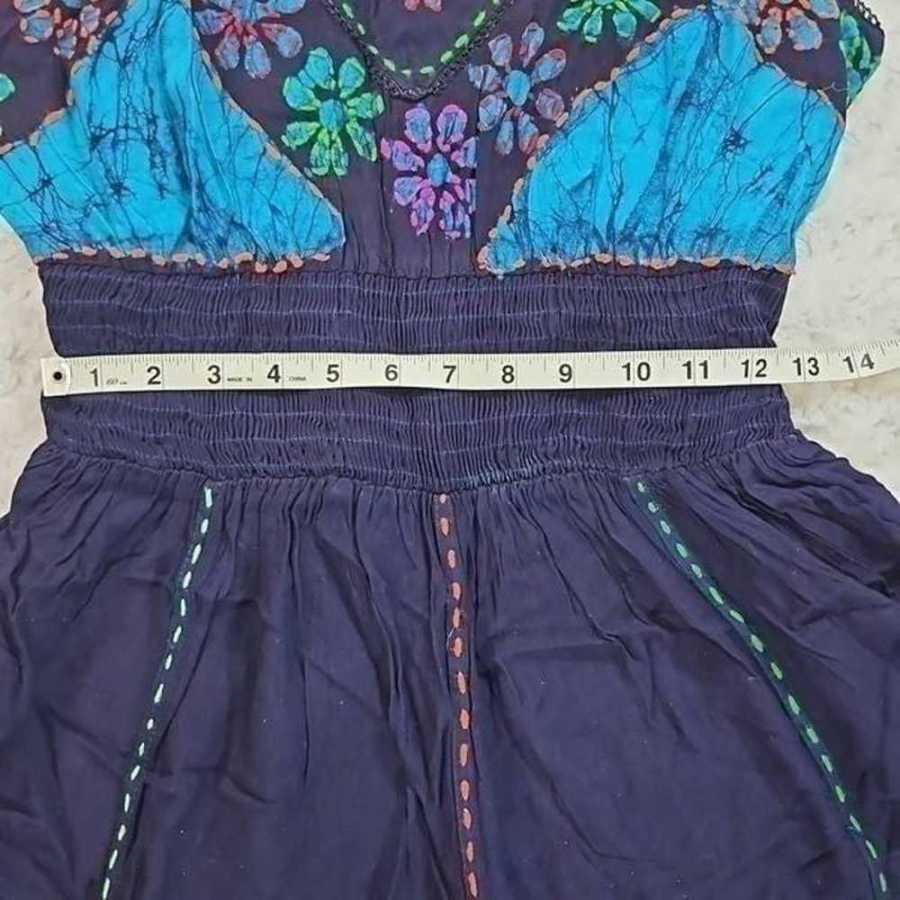 Vintage Floral Tie Dye Hippie Embroidered Shoreli… - image 11