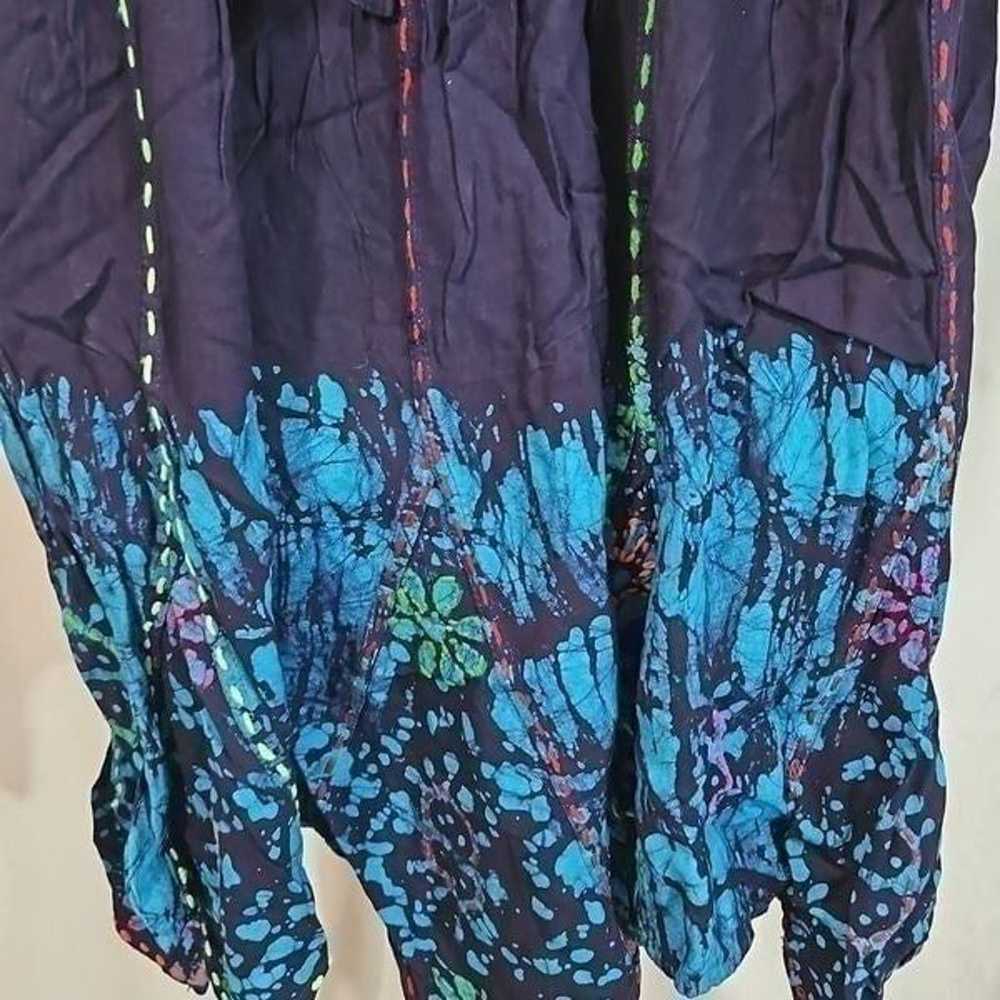 Vintage Floral Tie Dye Hippie Embroidered Shoreli… - image 9