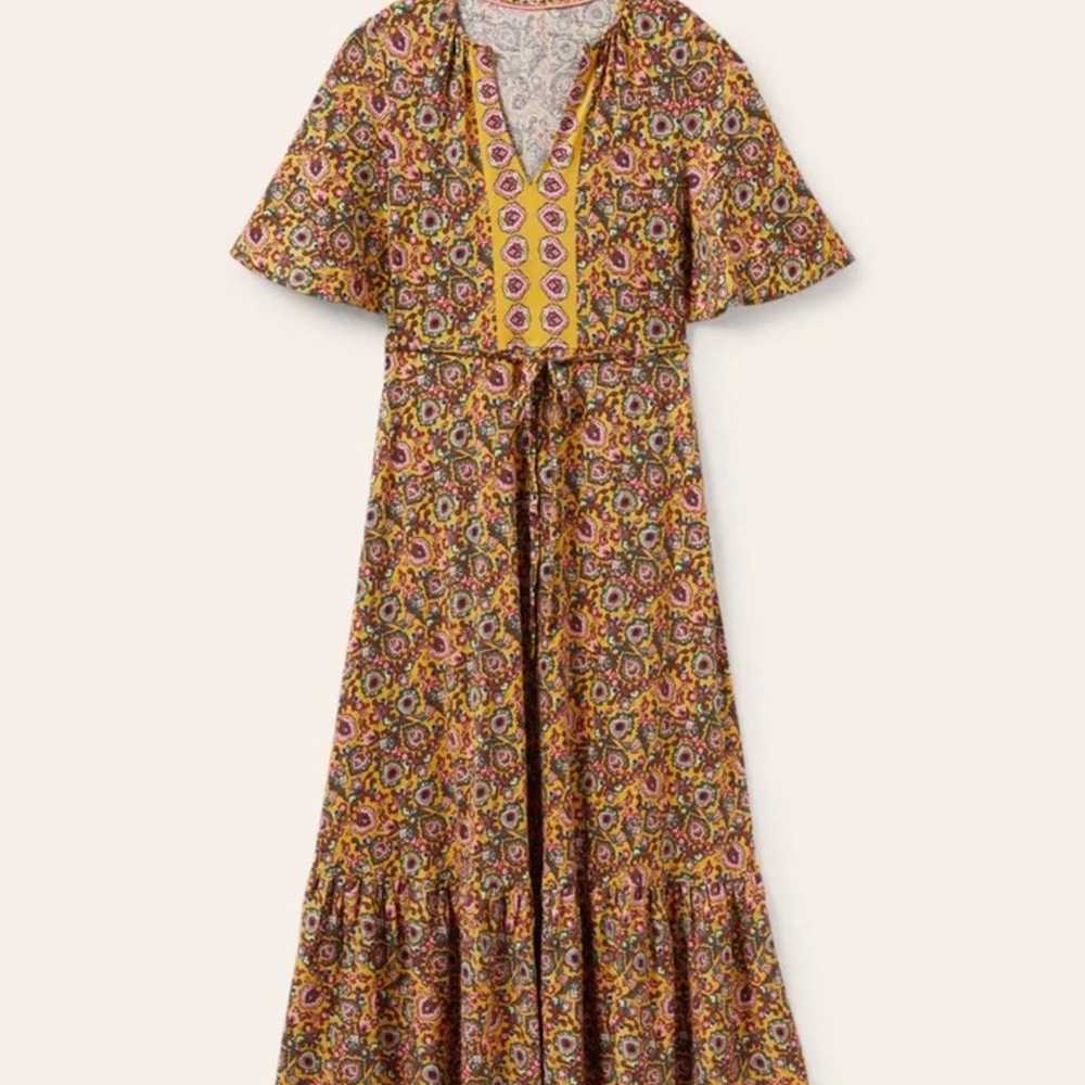 Boden notch neck short sleeve maxi dress paisley … - image 2