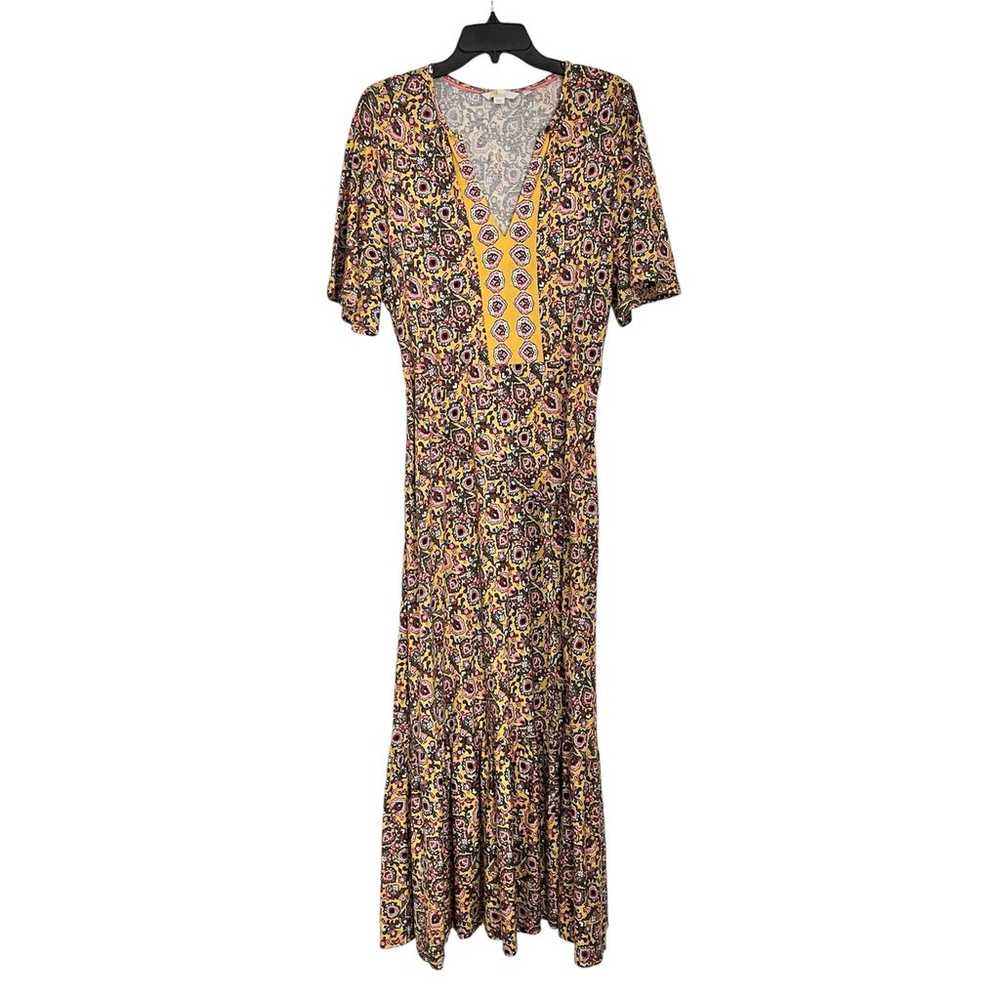 Boden notch neck short sleeve maxi dress paisley … - image 4