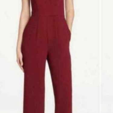 Ann Taylor Burgundy Criss Cross Jumpsuit