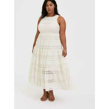 Torrid Ivory Lace Tiered Bohemian Maxi Dress size… - image 1