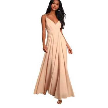 Lulus All About Love Blush Pink Maxi Dress Size S… - image 1