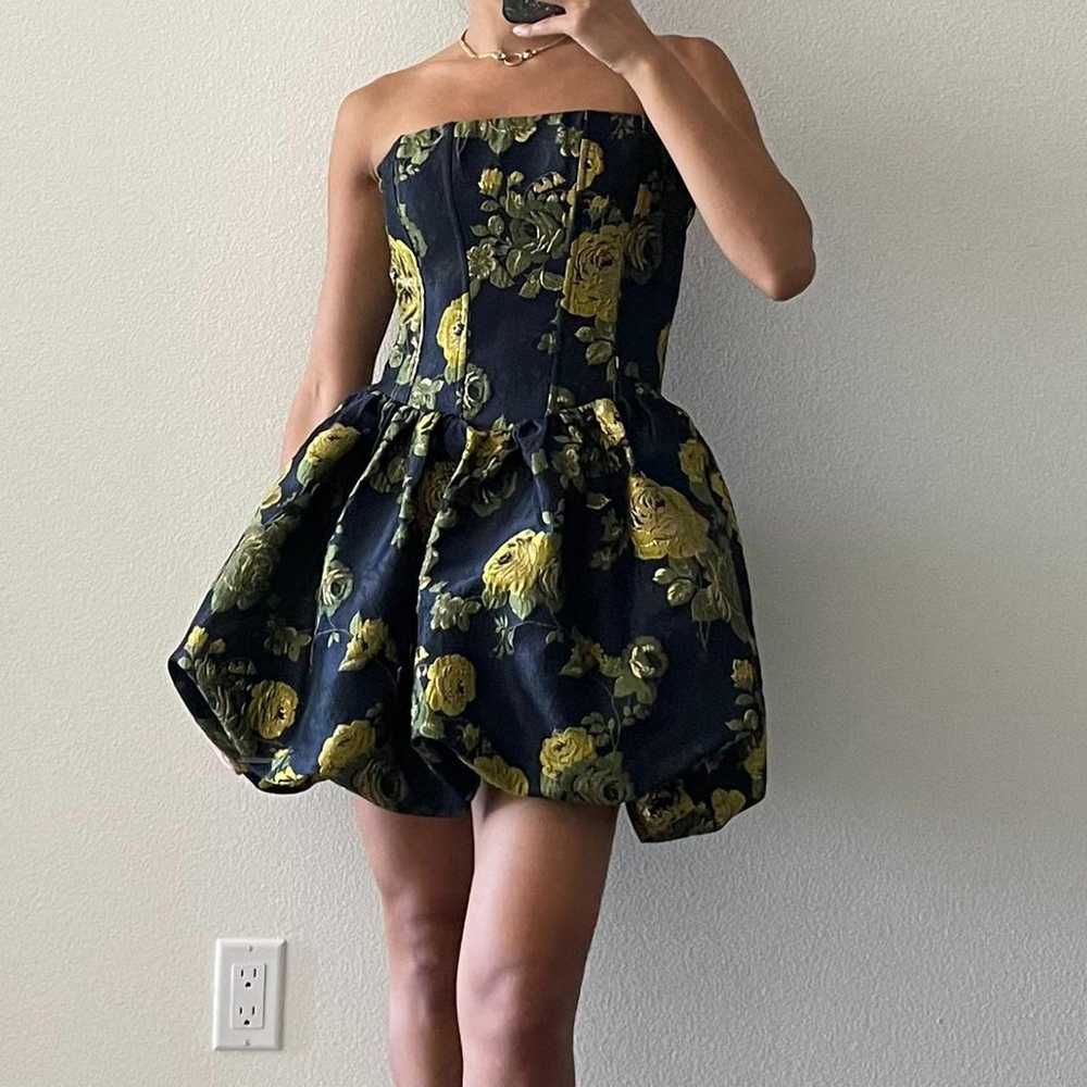 Blue and Yellow Floral Bubble Dress - image 1