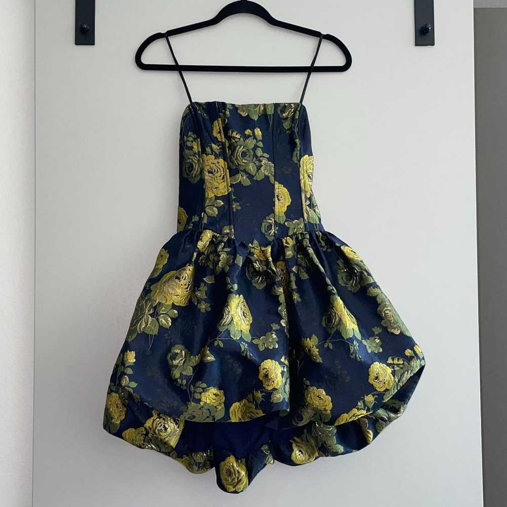 Blue and Yellow Floral Bubble Dress - image 2