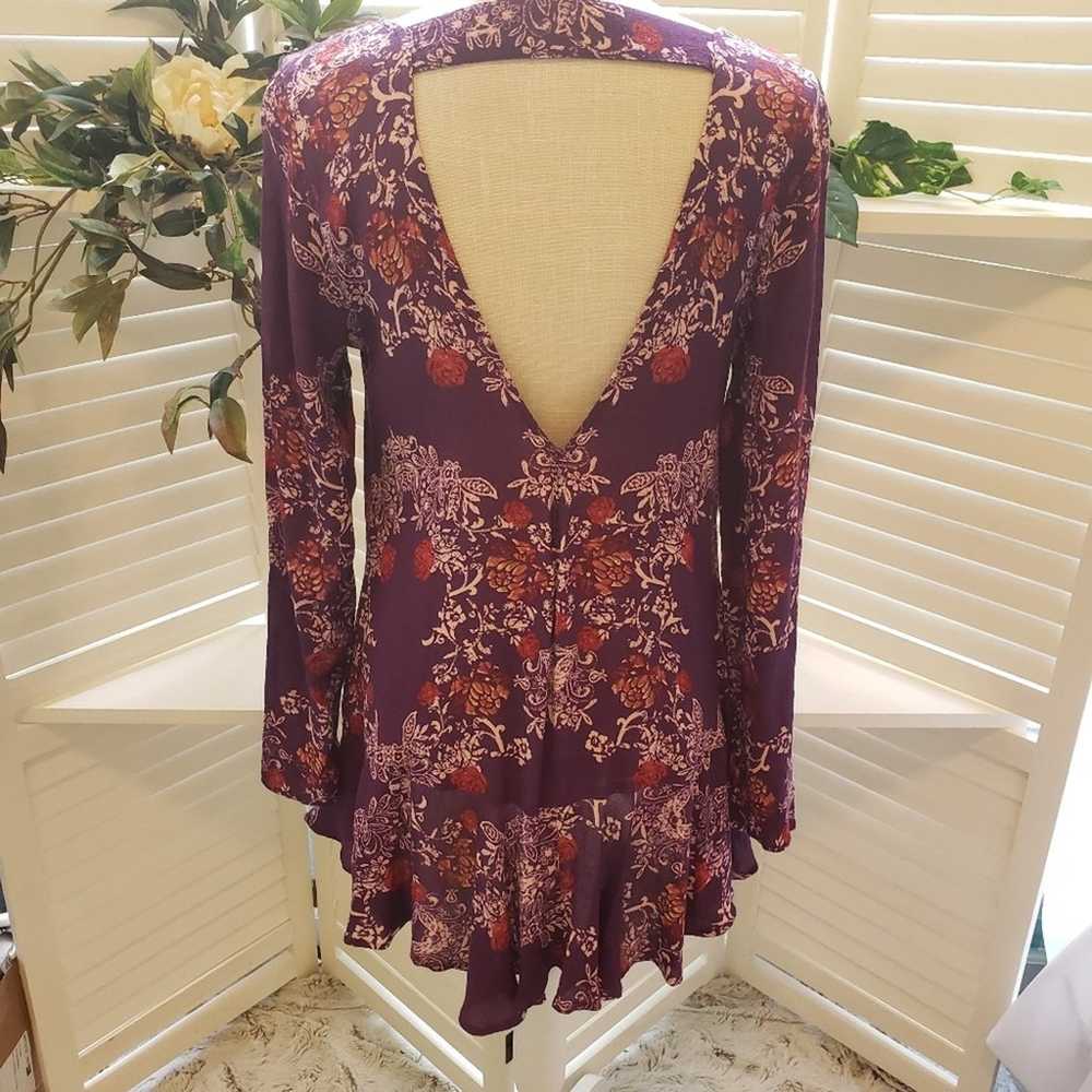 FREE PEOPLE SMOOTH TALKER PURPLE TUNIC SIZE SMALL - image 3