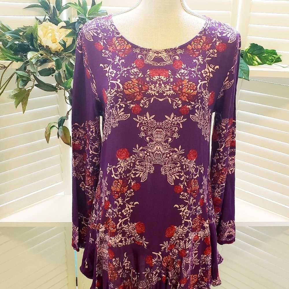 FREE PEOPLE SMOOTH TALKER PURPLE TUNIC SIZE SMALL - image 8