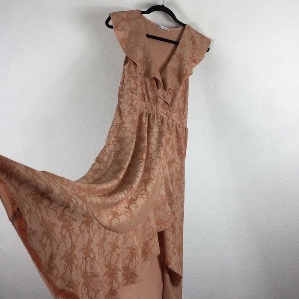 Zara Peach Sleeveless V-Neck Ruffle Wrap Knit Mid… - image 10