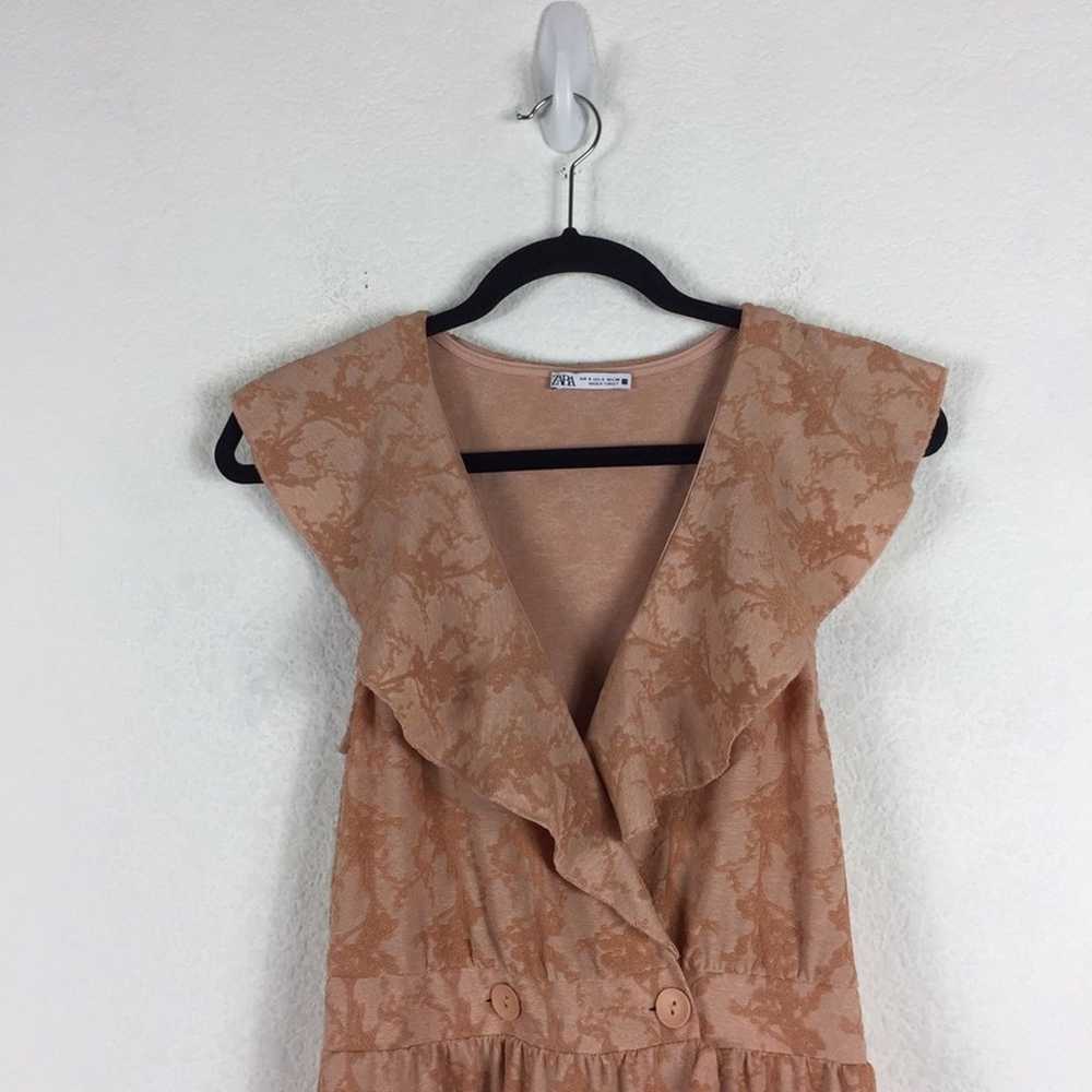 Zara Peach Sleeveless V-Neck Ruffle Wrap Knit Mid… - image 4